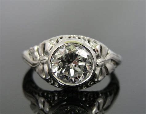 Art Deco Fine Diamond Filigree Engagement Ring By Msjewelers 1186500