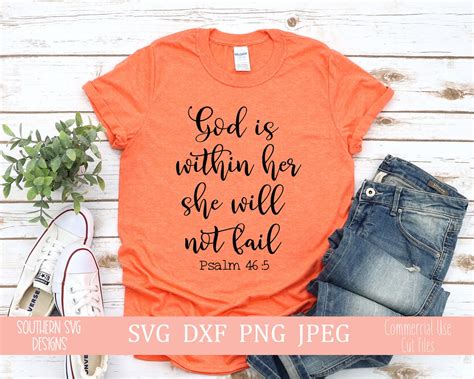 God Is Within Her She Will Not Fail Svgchristian Svgdigital Etsy