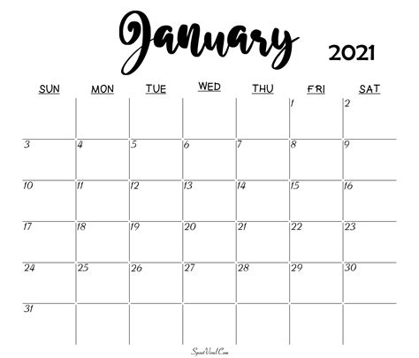 Printable calendar january 2021 can help you in organizing your work and meeting the deadlines. January 2021 Calendar Printable Free Monthly / January ...