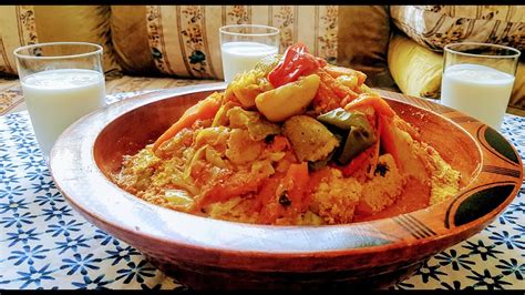 كسكس الذرة بداز، بدون لحم، وصفة الجدات Moroccan Corn Couscous Youtube