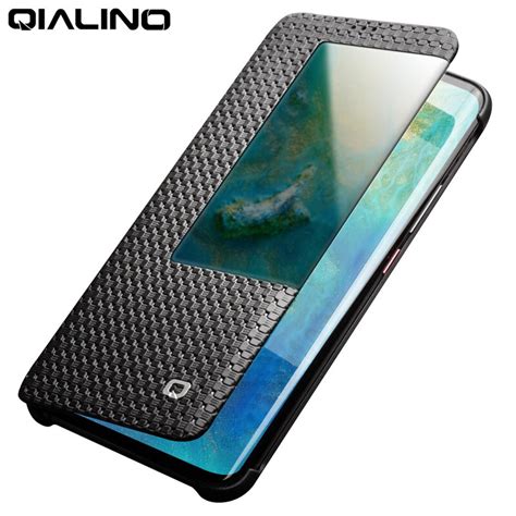 Qialino Fashion Genuine Leather Flip Case For Huawei Mate 20 Pro