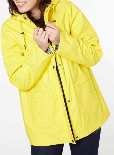Womens Yellow Rubber Raincoat Tu Clothing