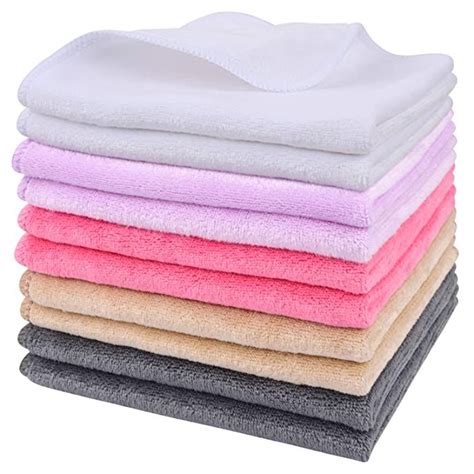 Sinland Microfiber Facial Cloths Fast Drying Washcloth 12inch X 12inch 2pack Cream