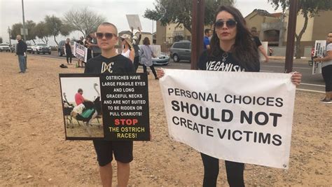 Protesters At Ostrich Festival In Chandler