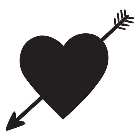 Heart With Arrow Silhouette Transparent Png And Svg Vector File