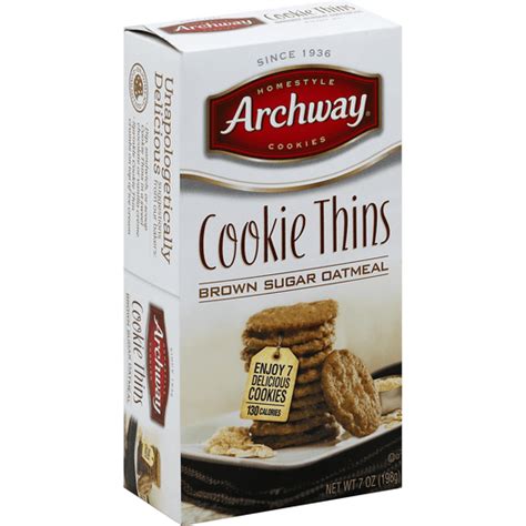 Archway cookies is an american cookie manufacturer, founded in 1936 in battle creek, michigan. Archway Cookies Cookie Thins Brown Sugar Oatmeal | Oatmeal Cookies | Edwards Food Giant