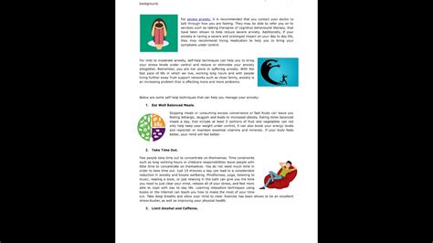 Self Help Techniques to Manage Anxiety - YouTube