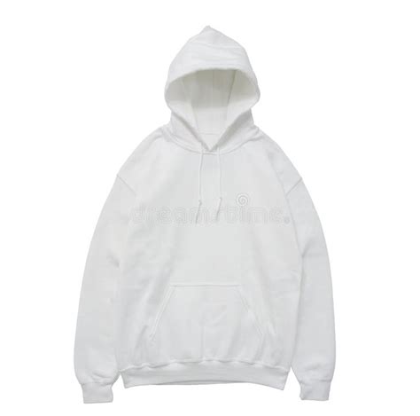 Blank Hoodie Sweatshirt Color White Front View Stock Image Image Of