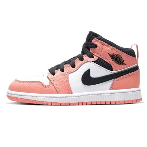 Air Jordan 1 Mid Childrens Pink Quartz Ps Kick Game