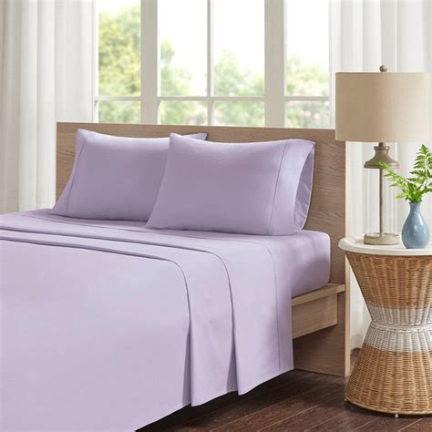 Lavender Purple Year Round Cotton Percale Sheet Set Peached Percale
