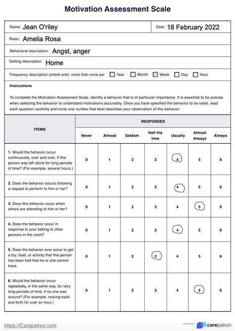 Motivation Assessment Scale Ii And Example Free Pdf Download