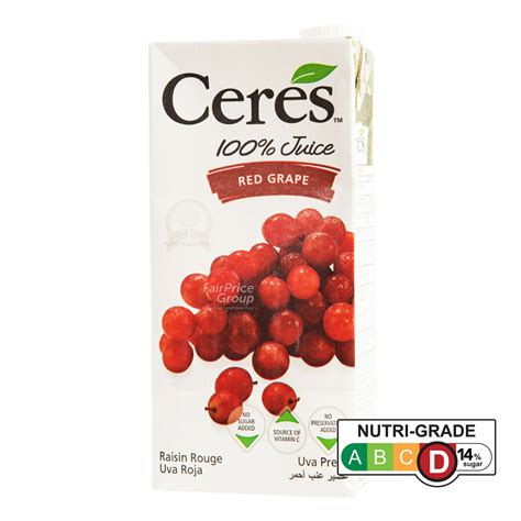 Ceres 100 Juice Packet Drink Red Grape Ntuc Fairprice