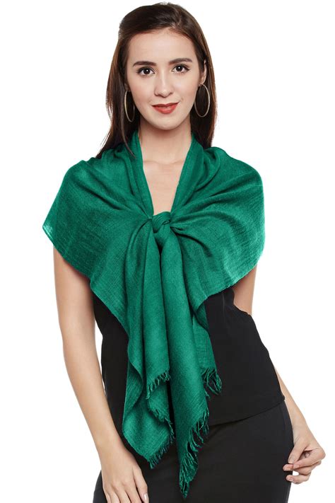 Buy Authentic Emerald Green Cashmere Scarf Pure Pashmina 100