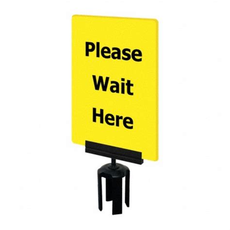 Tensabarrier Acrylic Sign Yellow Please Wait Here 3yhc9s21 P 35