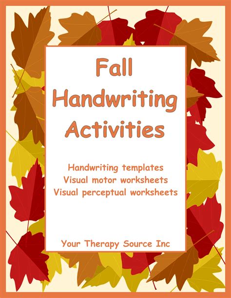 Fall Handwriting Activities Your Therapy Source