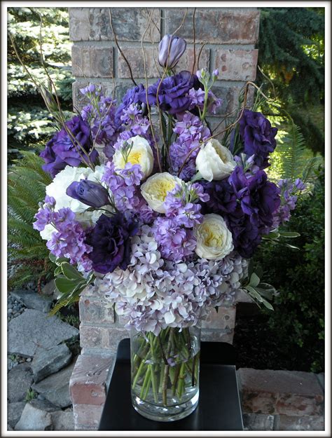 Rustic Purple Floral Arrangements Altar Arrangements Had A Variety Of Purp Flower