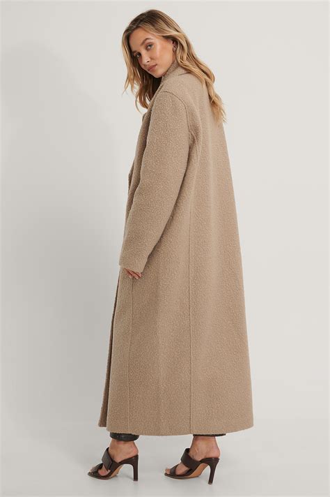 Oversized Maxi Coat Beige Na