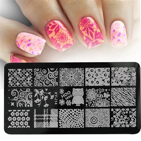 1pcs Stainless Steel Nail Stamping Plates Hot Pattern Stencils For