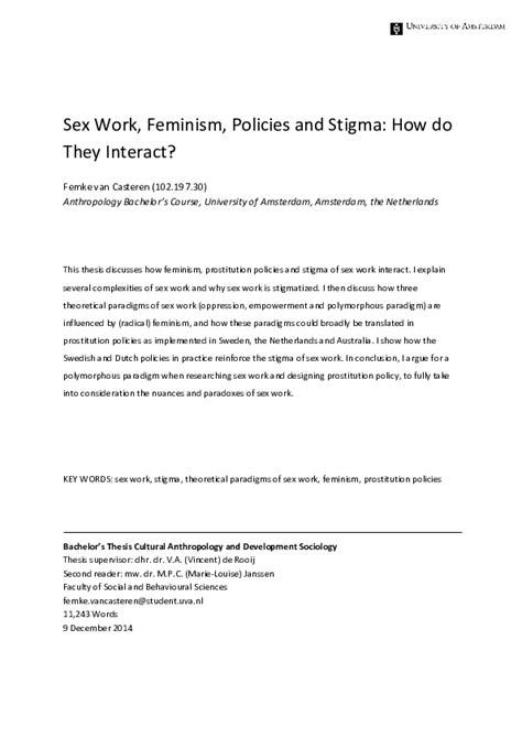 Pdf Sex Work Feminism Policies And Stigma How Do They Interact Femke Van Casteren