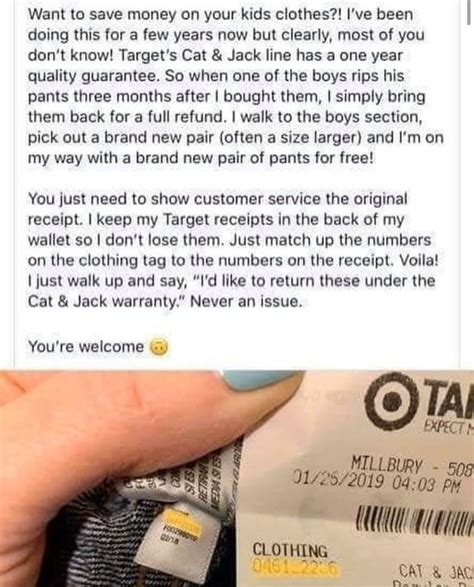 In contract law, a warranty is a promise which is not a condition of the contract or an innominate term: Save Those Receipts! Target Kids Brand Cat & Jack Has a ...