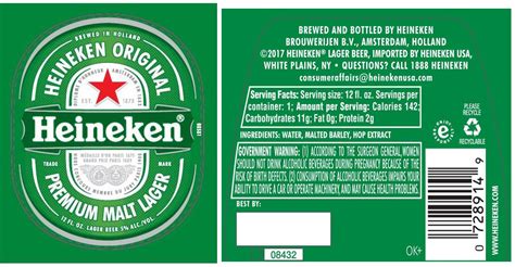 Heineken Beer Nutrition Facts Images And Photos Finder