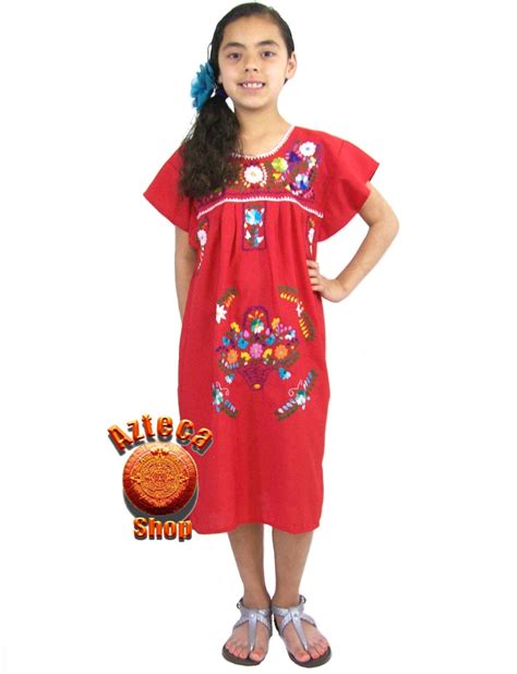 Girls Ages 2 Traditional Mexican Dress Puebla Color By