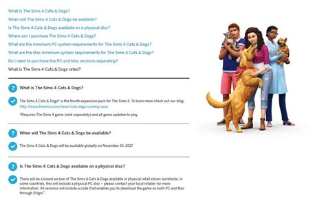 The Sims 4 Cats And Dogs Official Faq