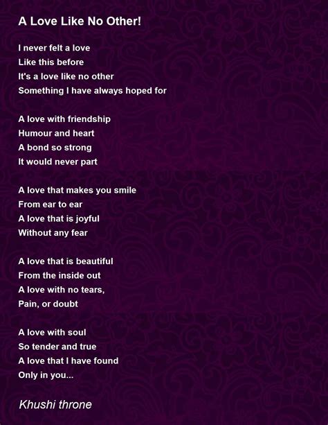 A Love Like No Other By Khushi Throne A Love Like No Other Poem