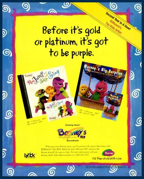 Barney Music 1997 Promo Ad By Bestbarneyfan On Deviantart Artists For