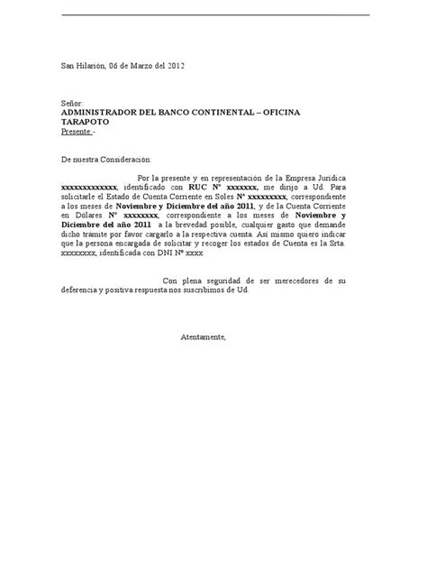 Modelo Solicitud De Estados De Cuentadoc Bancario Servicios