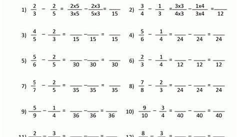 Math Worksheets For 5th Grade Fractions Printable - Math Worksheets