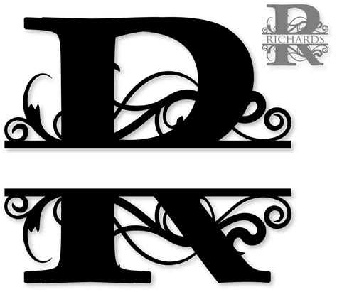 Regal Split Monogram Font Svg Alphabet Letters Dxf Eps Png Images