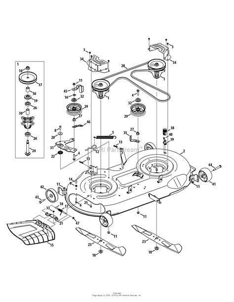 Mtd 13aqa1zt099 247204420 T8200 2015 Parts Diagram For Mower Deck