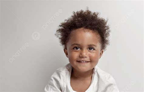 Portrait Of A Nice Little African American Boy With Natuiral Afro Hair