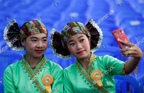 Shan Ethnic Girls Traditional Attire Take Editorial Stock Photo Stock