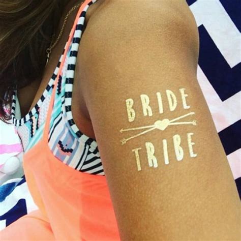 Bride Tribe Gold Temporary Tattoo Individually Packaged Party Favors