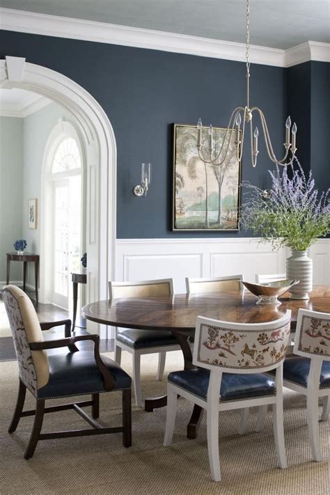 As seen in this stunning dining room from nikolestarrinteriors, gray and navy is a classic combo that works beautifully in the dining room. 24 Dark Gray Dining Room Decorating ideas #Dark # ...