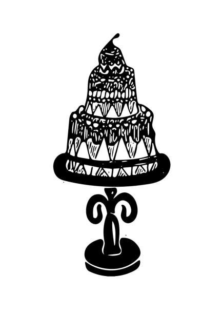 110 Black And White Wedding Cake Stock Illustrations Royalty Free