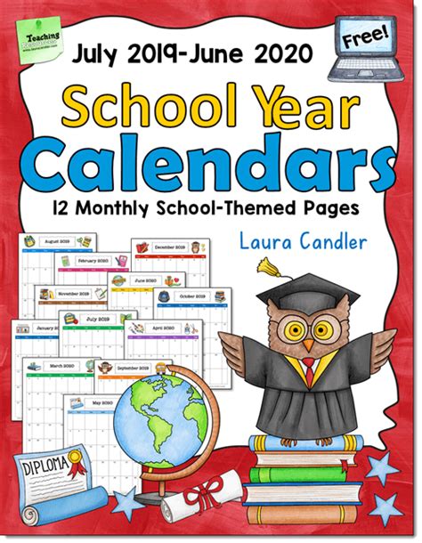 Free School Year Calendar From Laura Candler Laura Candler