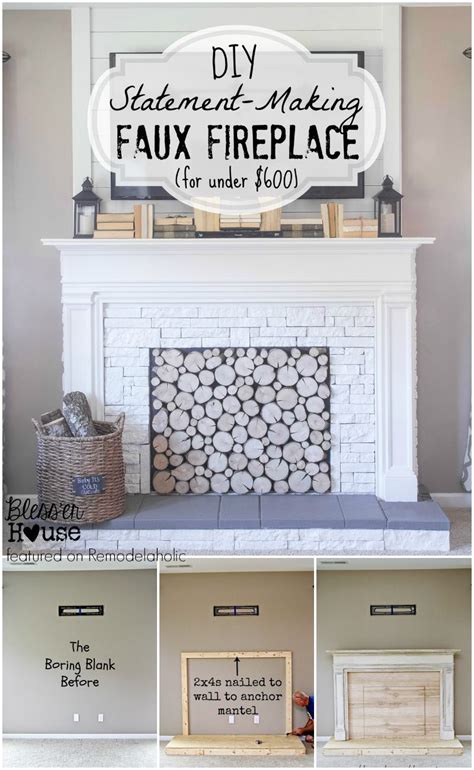 DIY Faux Fireplace Blesser House Featured On Remodelaholic Buildit