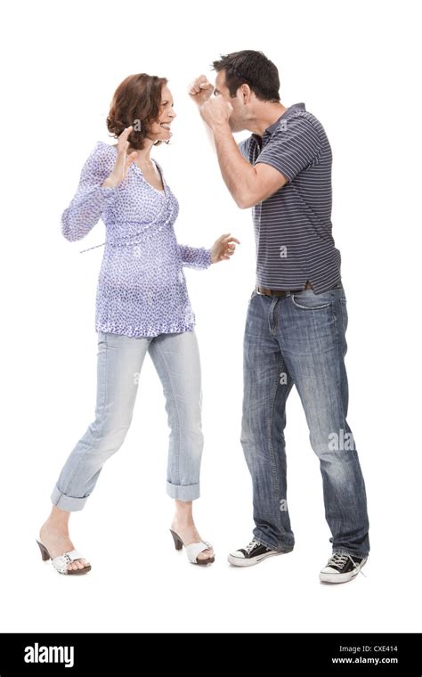 Angry Couple Yelling At Each Other Stock Photo Alamy