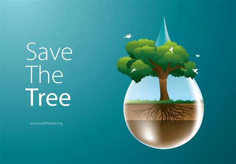 Save Water Save Trees Drawing