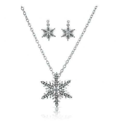Crystal Snowflake Antique Style Necklace Drop Earrings Set Co125w0qtfj