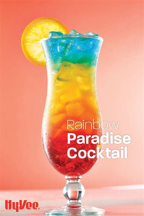 Rainbow Paradise Cocktail Recipe Pretty Alcoholic Drinks Summer Drinks Alcohol Rainbow Drinks