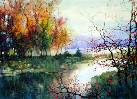 Zl Feng International Award Winning Artist Landscape Watercolor