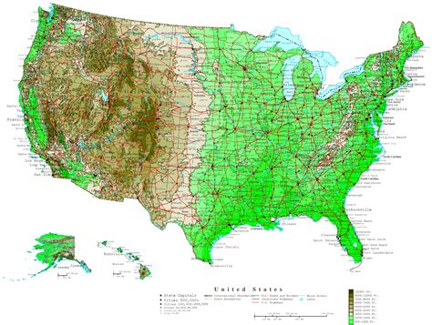 United States Topographic Map Labeled Zip Code Map