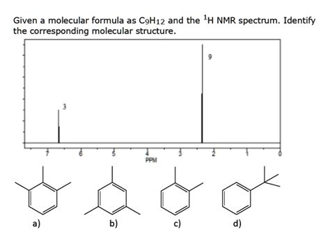 Solved Given A Molecular Formula As C H And The H Nmr Spectrum