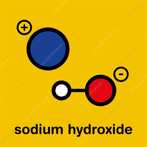 Sodium Hydroxide Chemical Structure Illustration Stock Image F027