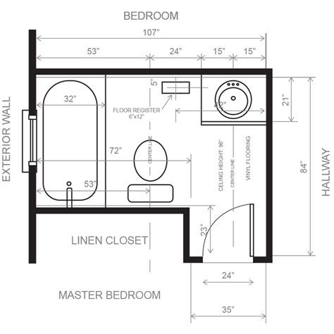 Small Bathroom Floor Plans Dimensions