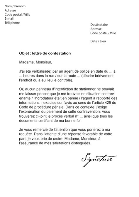Lettre Type Contestation Pv Inf Inet Com